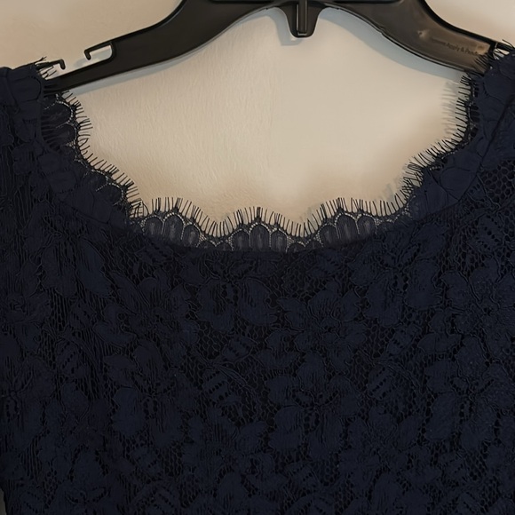 Diane Von Furstenberg Navy Sarita Dress Lace Dress Size 10 - Picture 3 of 4